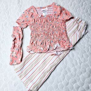 Little Lass toddler outfit floral stripes 2T